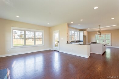Open floor plan family room and kitchen.  Great vi