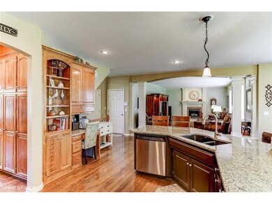 Custom built-ins and a view to the Great room from
