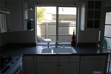 Kitchen sink faces patio