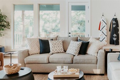 Living room with wood finished floors
