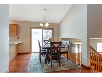 The eat-in Kitchen features a sliding door that le