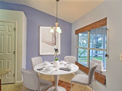 Dining area + backyard/porch view
