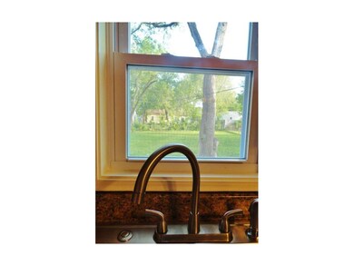 New faucet and view to back yard.