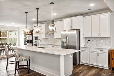 The designer Kitchen is large with lots of cabinet