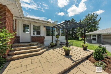 Side view of the house entrance to the Sun Room