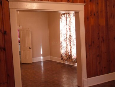 View from living room into dining room.