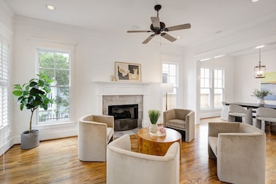 With the formal living room connected to the dinin