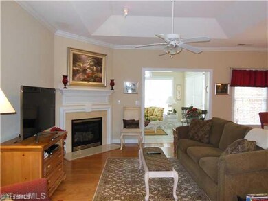Living Room. Living Room with Hardwoods, Trey Ceiling & Ceiling Fan!