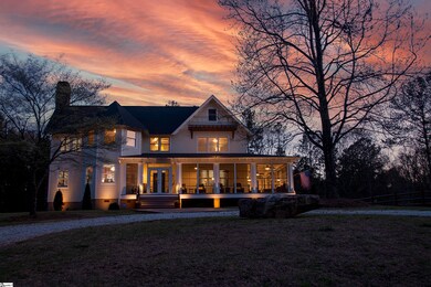 Twilight enhances the beautiful grounds