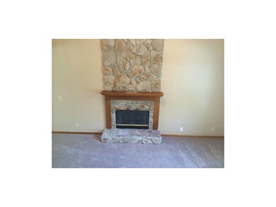 Beautiful gas stone fireplace.