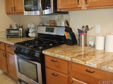 Granite counters and stainless steel appliances.