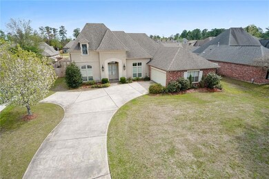 Large extended driveway, nicely landscaped