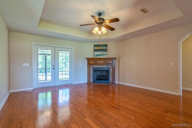 Wood floors and natural gas fireplace