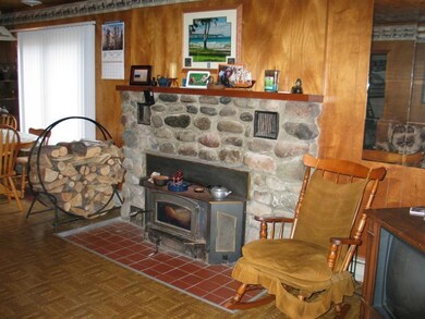 Stone fireplace