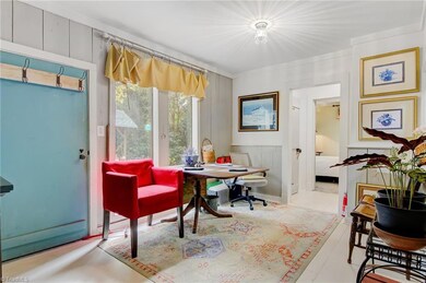 dining area with door to front patio