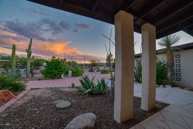 Front covered patio sunset view