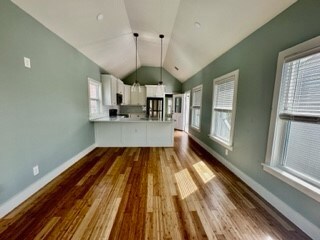 View from living area to kitchen