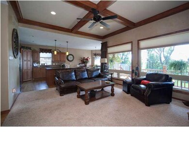 Gorgeous beamed ceilings and windows