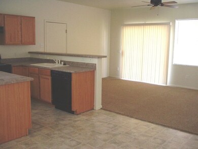 kitchen and family room