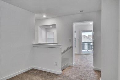 Hall featuring recessed lighting, baseboards, carp