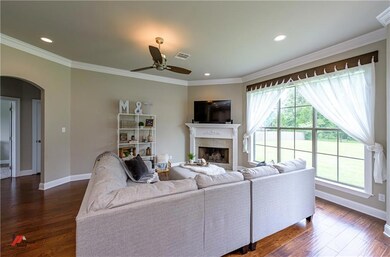 Wood burning fireplace with plenty of backyard pri