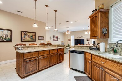 View of kitchen breakfast bar.
