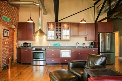 The kitchen area provides clean lines and quality