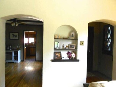 Built-in bookshelf in living room.