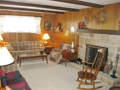 Family Room. Large family room with wood beams in 