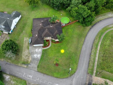 Aerial view showing RV pad parking area