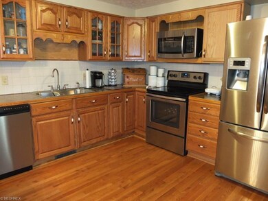 Remodeled kitchen with stainless steel appliances,