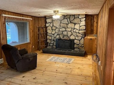 with wood heater fireplace