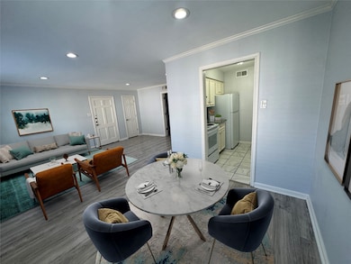 Virtually staged breakfast area and living room