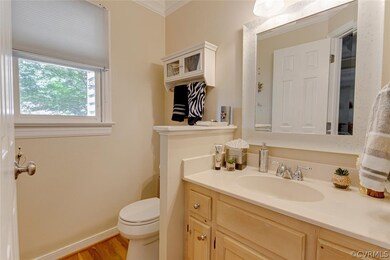 Well proportioned first floor powder room.