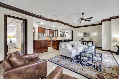 Living area with light tile patterned floors, base