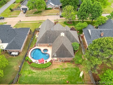 Drone view of backyard