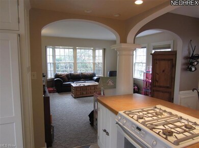 View of the family room from the kitchen. Eating a