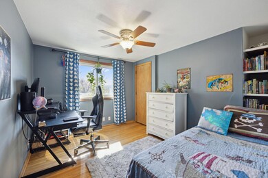 Hardwood floors on the upper floor.