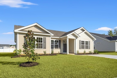 Single story home with a front yard and a shingled roof