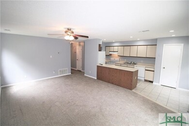 open kitchen with new an lights just installed