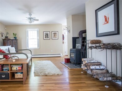 Wood stove / sitting area