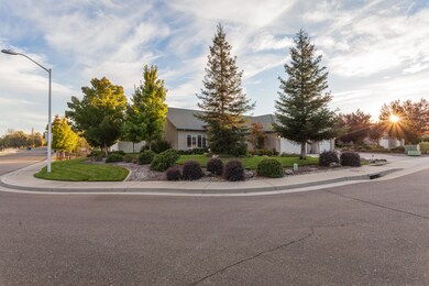 Groomed front yard on corner lot