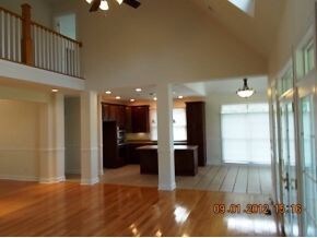 Living room overlooking kitche