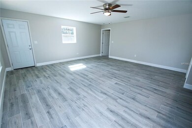 Family room view from kitchen, door to back yard