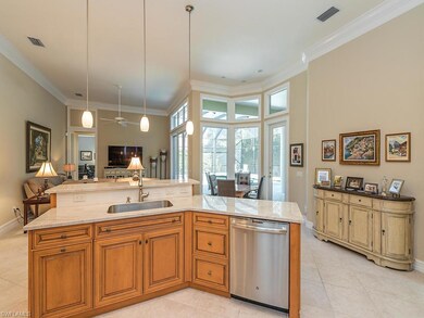 Breakfast bar overlooking family room and eat in k