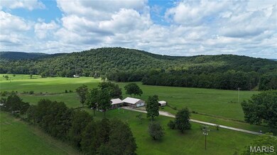 View of mountain background with a forest and rural landscape