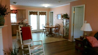 view from living room to dining