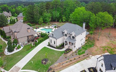 Bird's eye view featuring a view of trees