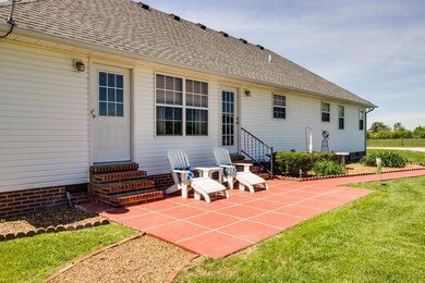 The back patio & sidewalk stained concrete!