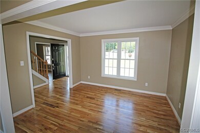 Looking through the living room toward the front d